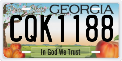 GA license plate CQK1188