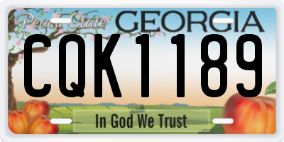 GA license plate CQK1189