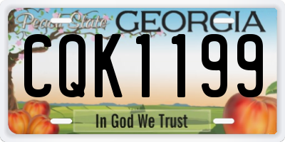 GA license plate CQK1199