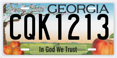 GA license plate CQK1213