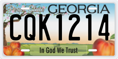 GA license plate CQK1214