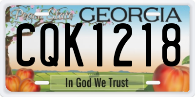 GA license plate CQK1218