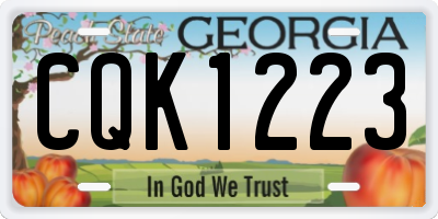 GA license plate CQK1223