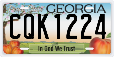 GA license plate CQK1224
