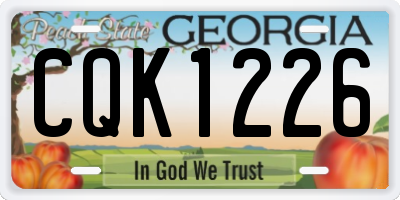 GA license plate CQK1226
