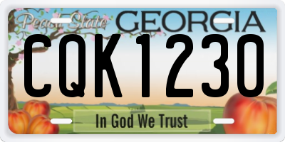 GA license plate CQK1230