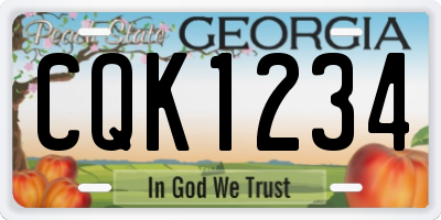 GA license plate CQK1234