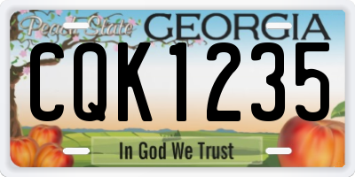 GA license plate CQK1235
