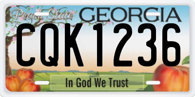 GA license plate CQK1236