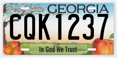 GA license plate CQK1237
