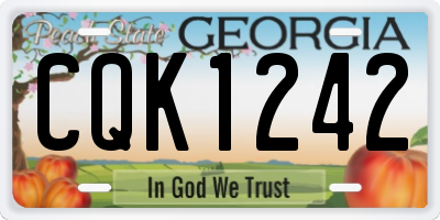 GA license plate CQK1242