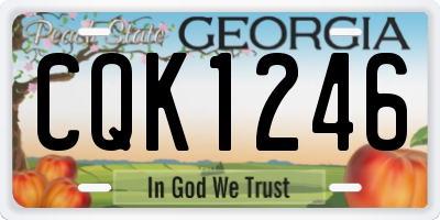 GA license plate CQK1246