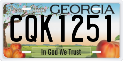 GA license plate CQK1251