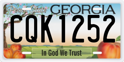 GA license plate CQK1252