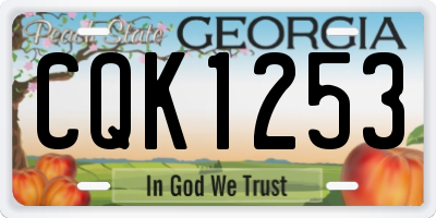 GA license plate CQK1253
