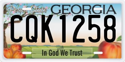 GA license plate CQK1258