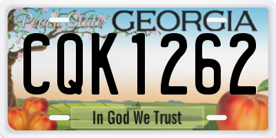 GA license plate CQK1262
