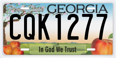 GA license plate CQK1277