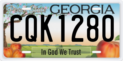 GA license plate CQK1280