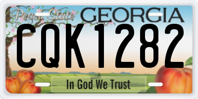 GA license plate CQK1282