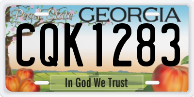 GA license plate CQK1283
