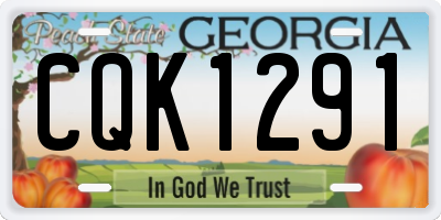 GA license plate CQK1291