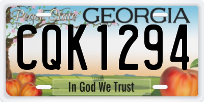 GA license plate CQK1294