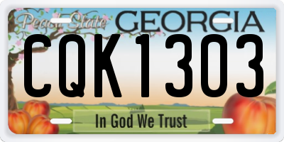 GA license plate CQK1303