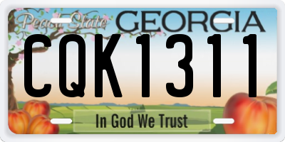 GA license plate CQK1311