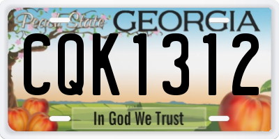 GA license plate CQK1312