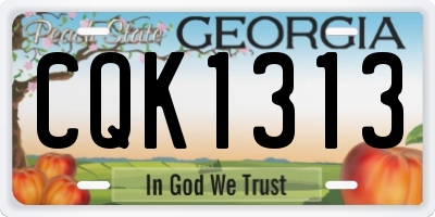 GA license plate CQK1313