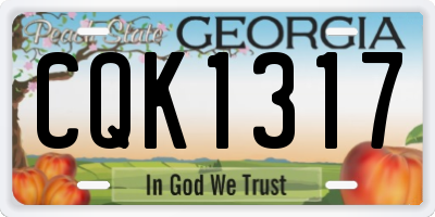 GA license plate CQK1317