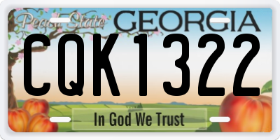 GA license plate CQK1322