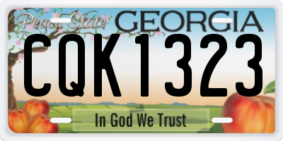 GA license plate CQK1323
