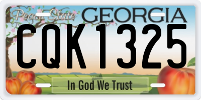GA license plate CQK1325