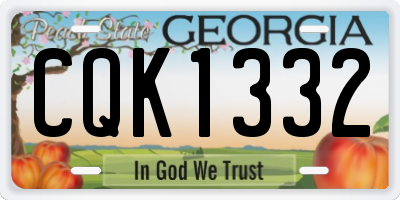 GA license plate CQK1332