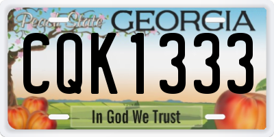 GA license plate CQK1333