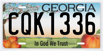 GA license plate CQK1336