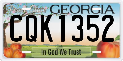 GA license plate CQK1352