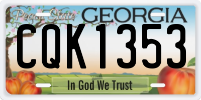 GA license plate CQK1353