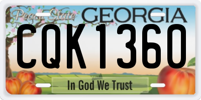 GA license plate CQK1360