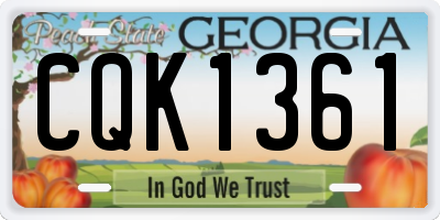 GA license plate CQK1361