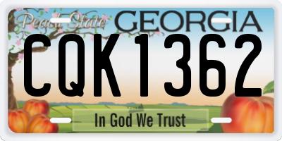 GA license plate CQK1362