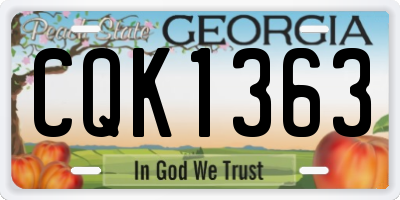 GA license plate CQK1363