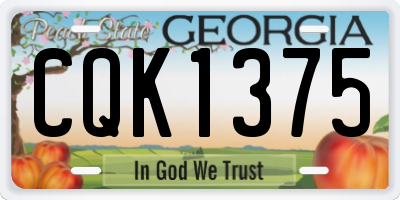 GA license plate CQK1375