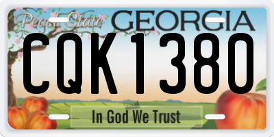 GA license plate CQK1380