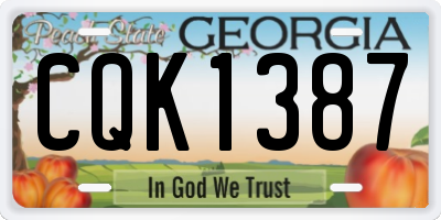 GA license plate CQK1387