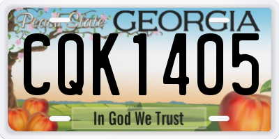 GA license plate CQK1405