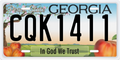 GA license plate CQK1411