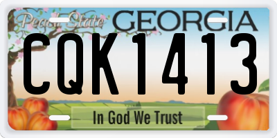 GA license plate CQK1413